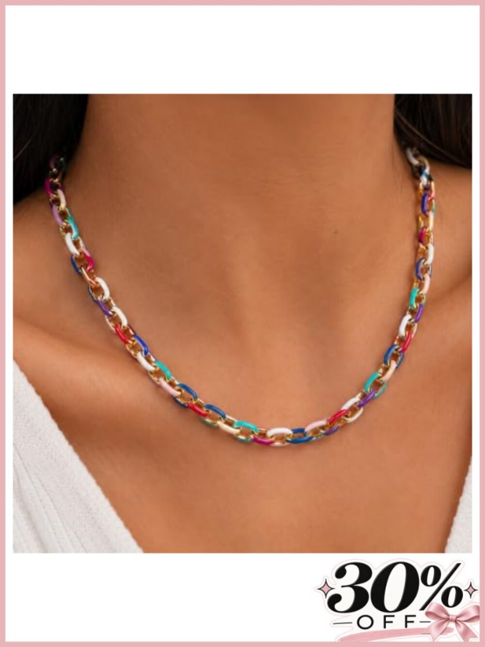 Chunky 18K Gold-Plated Stainless Steel Statement Chain Necklace 18"